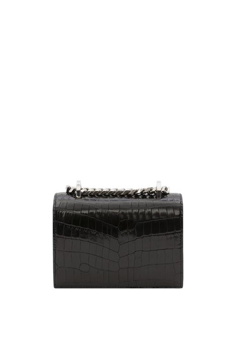 Borsa Mini Jewelled Satchel in Nero/Argento ALEXANDER MCQUEEN | 653134-1HB0Y1001